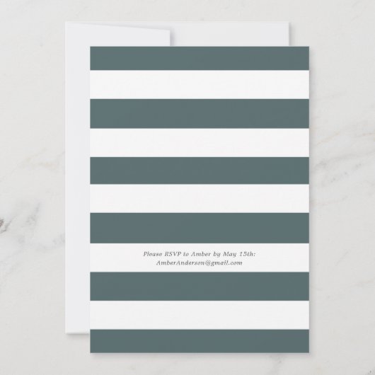 Klassiek Pizza Feest | Gestreepte Uitnodiging (Achterkant)