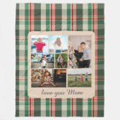 Klassiek Plaid Kinder Meerdere foto's Monogram Fleece Deken (Voorkant)