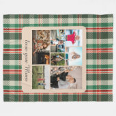 Klassiek Plaid Kinder Meerdere foto's Monogram Fleece Deken (Voorkant (Horizontaal))
