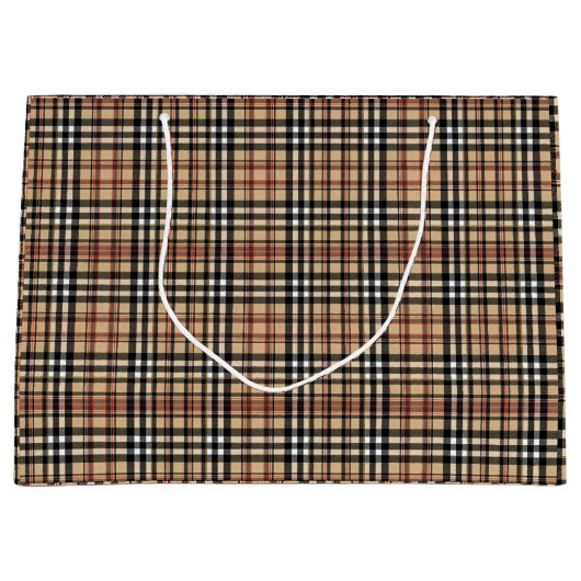 Klassiek plaid ontwerp groot cadeauzakje (Voorkant)