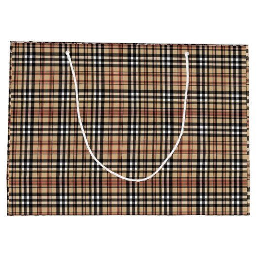 Klassiek plaid ontwerp groot cadeauzakje (Achterkant)