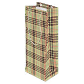 Klassiek plaid ontwerp wijn cadeautas (Achterkant Gekanteld)