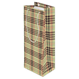 Klassiek plaid ontwerp wijn cadeautas