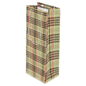 Klassiek plaid ontwerp wijn cadeautas (Voorkant Gekanteld)