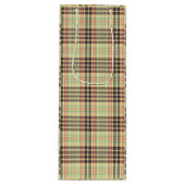 Klassiek plaid ontwerp wijn cadeautas (Voorkant)