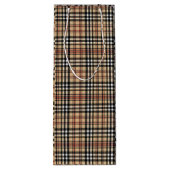 Klassiek plaid ontwerp wijn cadeautas (Achterkant)