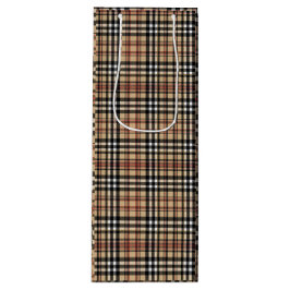 Klassiek plaid ontwerp wijn cadeautas