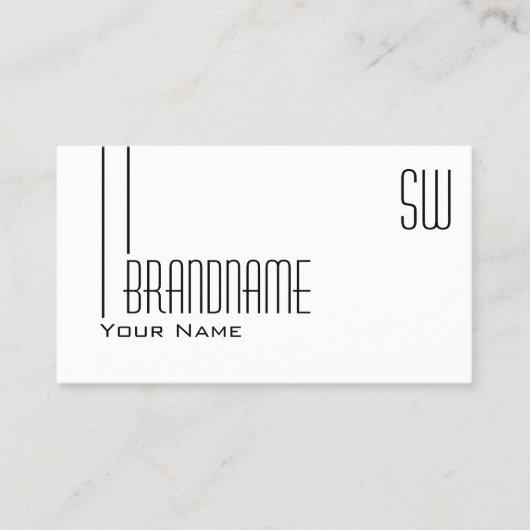 Klassiek platte wit met monogram en foto modern visitekaartje (Voorkant)