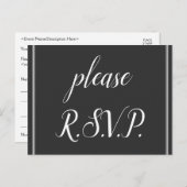 , klassiek "please R.S.V.P." Briefkaart (Voorkant / Achterkant)
