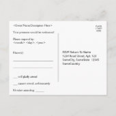 , klassiek "please R.S.V.P." Briefkaart (Achterkant)