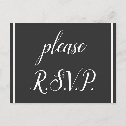 , klassiek "please R.S.V.P." Briefkaart (Voorkant)