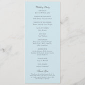 Klassiek poederblauw monogram elegant huwelijk programmakaart (Achterkant)