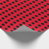 Klassiek Polka Dot Rood en Zwart Wrapping Papier (Hoek)