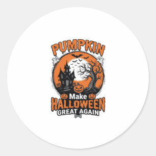 Klassiek Pompoen Halloween Geweldig Again T-shirt Ronde Sticker