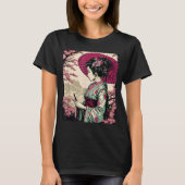 Klassiek portret Geisha Japans T-shirt (Voorkant)