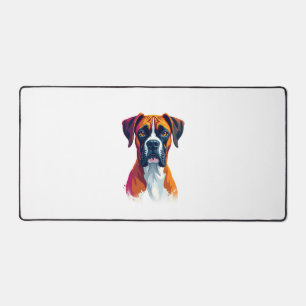Klassiek Portret van Boxerhond Kleur Spat Pop Art  Bureaumat
