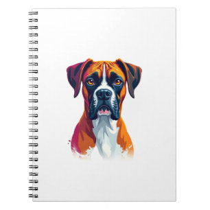 Klassiek Portret van Boxerhond Kleur Spetter Pop A Notitieboek