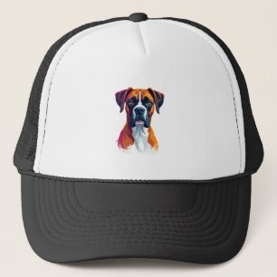 Klassiek Portret van Boxerhond Kleurspatten Pop Ar Trucker Pet