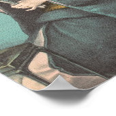 Klassiek  portret van de japanse geisha-dame poster (Hoek)