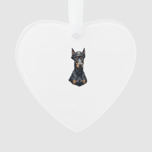 Klassiek portret van Dobermann politiehond in zwar Ornament