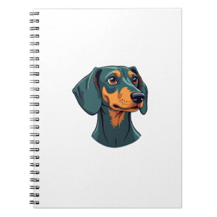Klassiek portret van een Dachshund Retro hondenill Notitieboek