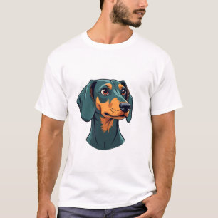 Klassiek portret van een Dachshund Retro hondenill T-shirt