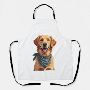 Klassiek portret van een Golden Retriever met kleu Schort