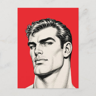 Klassiek Portret van een Mooie Man Briefkaart