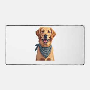Klassiek portret van Golden Retriever met kleurrij Bureaumat