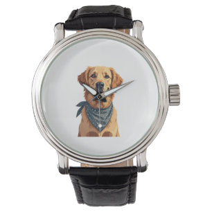Klassiek portret van Golden Retriever met kleurrij Horloge