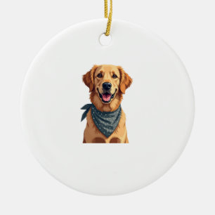 Klassiek portret van Golden Retriever met kleurrij Keramisch Ornament