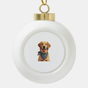 Klassiek portret van Golden Retriever met kleurrij Keramische Bal Ornament
