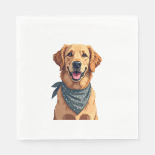 Klassiek portret van Golden Retriever met kleurrij Servet