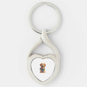 Klassiek portret van Golden Retriever met kleurrij Sleutelhanger