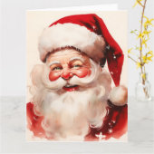 Klassiek portret van kerstman kaart (Gele Bloem)