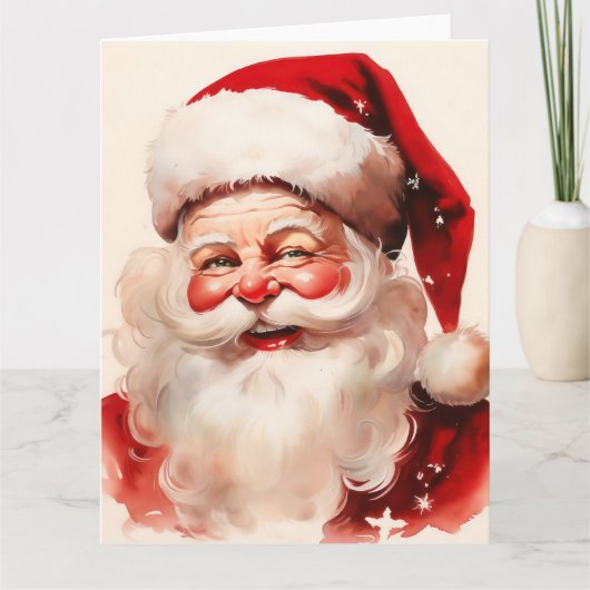 Klassiek portret van kerstman kaart (Voorkant)
