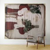Klassiek Portret van Kerstman Kerstvakantie Wandkleed (In Situ (horizontaal))