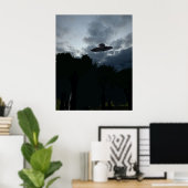 Klassiek Poster van de Vliegende Saucer (Thuiskantoor)