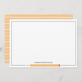 Klassiek potlood omkaderd briefpapier terug naar s notitiekaartje