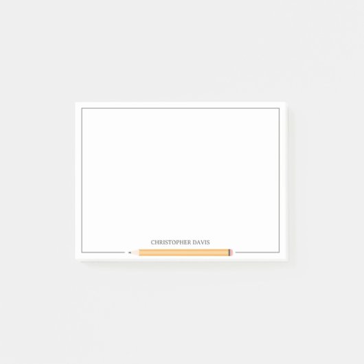 Klassiek potlood omkaderd briefpapier terug naar s post-it® notes (Voorkant)