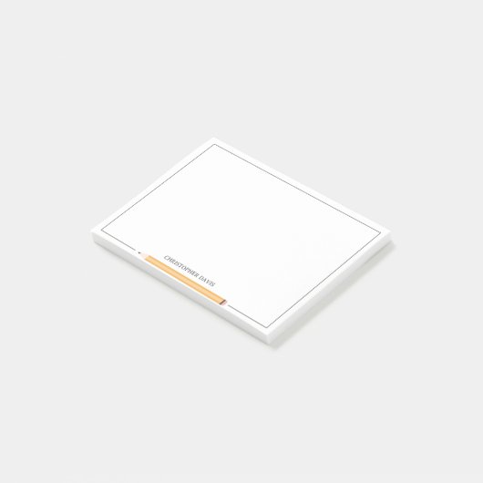 Klassiek potlood omkaderd briefpapier terug naar s post-it® notes (Schuin)