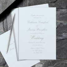 Klassiek powder Blue Linen Wedding Script