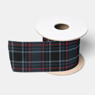 Klassiek preppy blauw tartan geruit patroon satijnen lint
