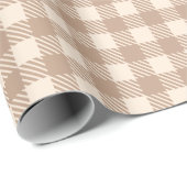 Klassiek preppy bruin beige gingham geruit cadeaupapier (Rol Hoek)