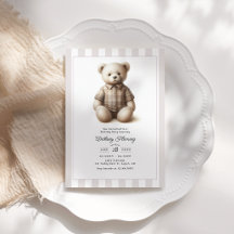 Klassiek Preppy Vintage Teddybeer Verjaardagsfeest
