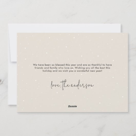 Klassiek prettig kerstfeest Antieke witte stippen  Feestdagenkaart (Achterkant)