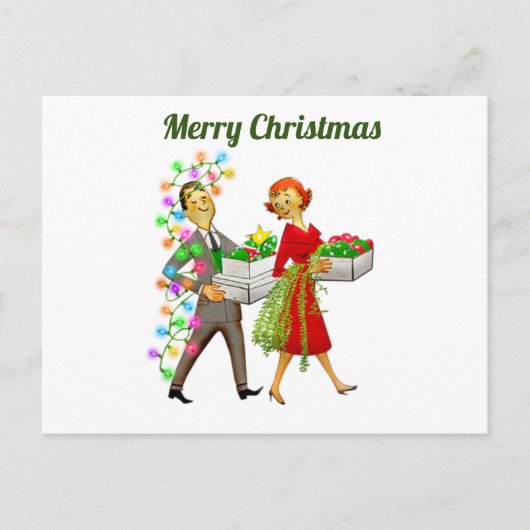 Klassiek Prettig Kerstfeest Briefkaart (Voorkant)