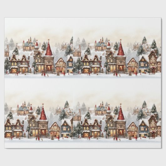 Klassiek Prettig Kerstfeest Cadeaupapier (Vlak)