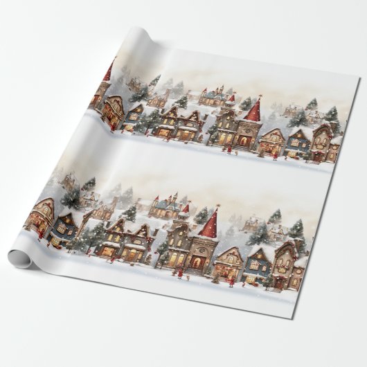 Klassiek Prettig Kerstfeest Cadeaupapier (Uitgerold)