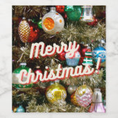 Klassiek 'Prettig Kerstfeest!' Fleslabels Wijn Etiket (Enkel label)